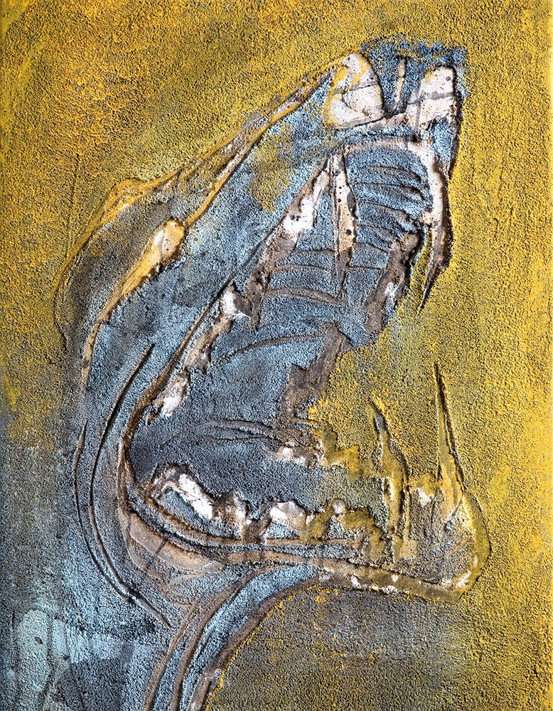 No.VI-12-60/45: Acryl, Sand, Pigment auf Leinwand 60 × 45 cm, © Till Neuer